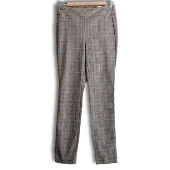 CAMBER & GRACE Ankle Legging Slim Leg Pull-on Stretch Grey Plaid Pants Sz S - Picture 2 of 12